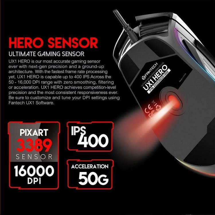 Chuột gaming có dây fantech ux1 hero - bảo hành 1 đổi 1