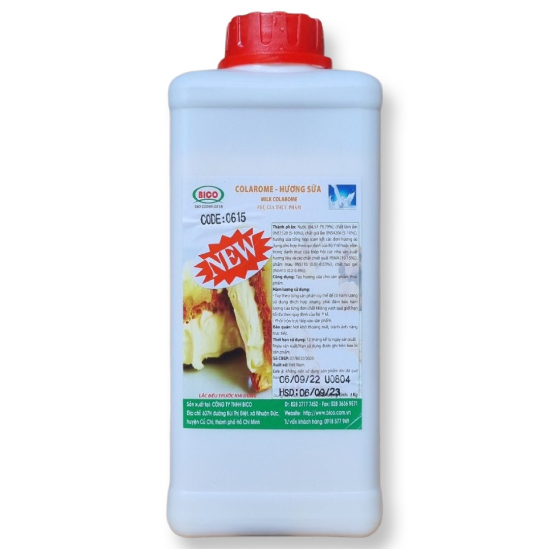 Hương sữa bico 0615 chai 1kg