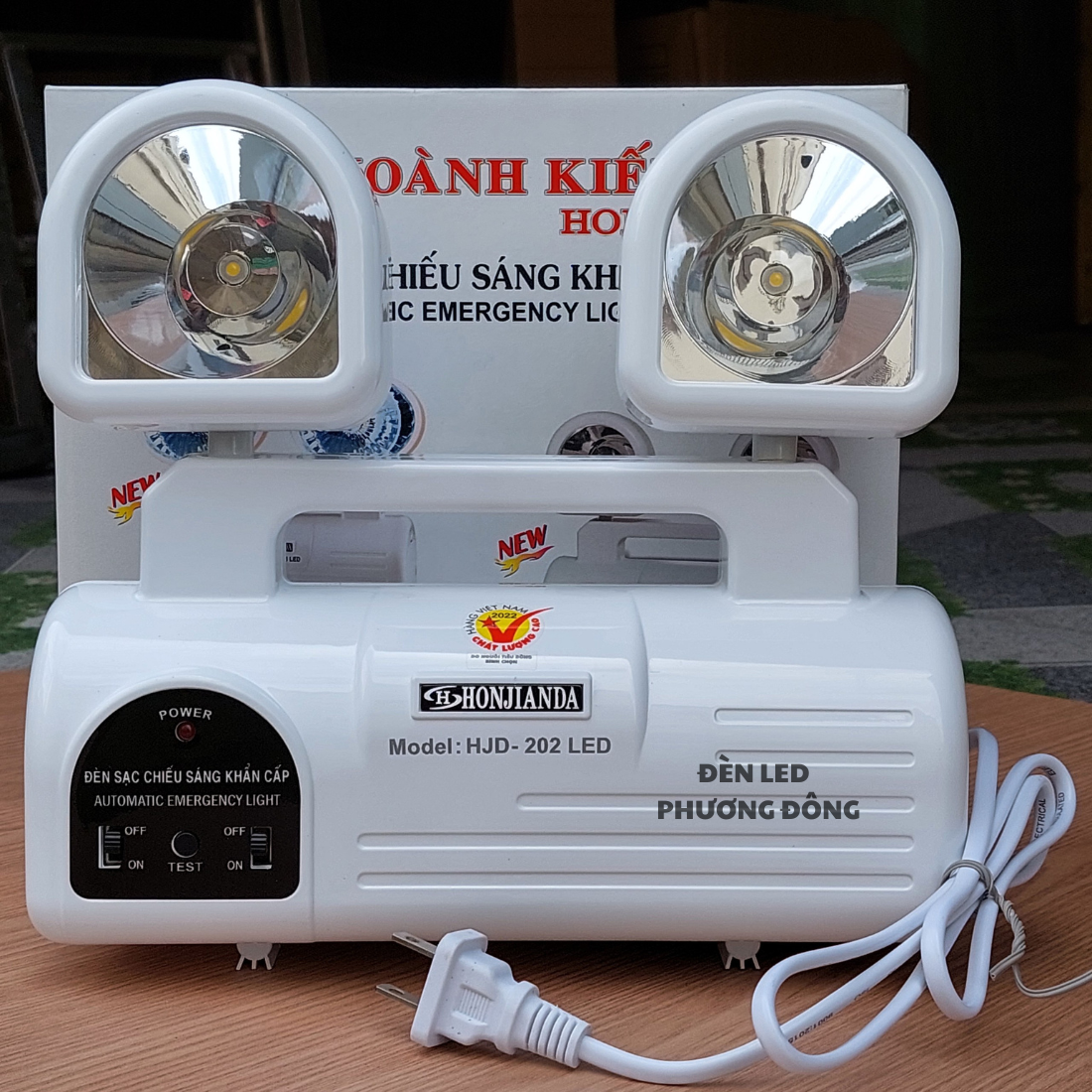 Đèn sạc LED chiếu sáng khẩn cấp Honjianda HJD-202 - Đèn mắt ếch ( Bảo Hành 24 Tháng )