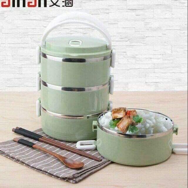 Cặp Lồng Cơm 3 Tầng Lúa Mạch