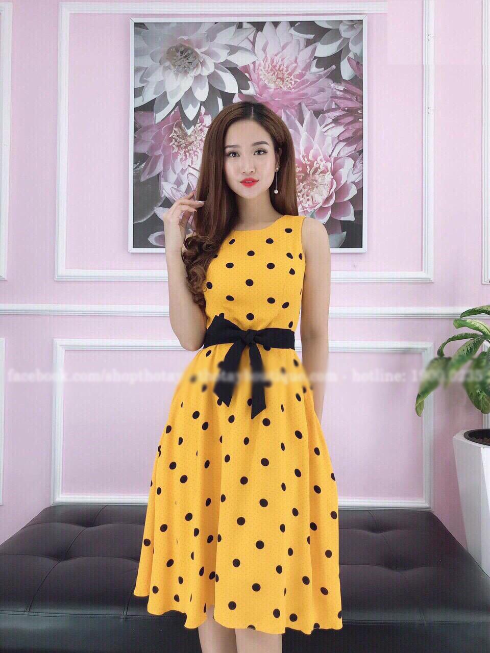 Đầm Nữ  Chấm Bi Thời Trang Kiểu Mới Sgr Đ61