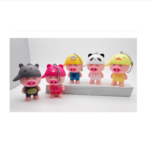 Móc Khóa Hình Chú Heo Đội Nón