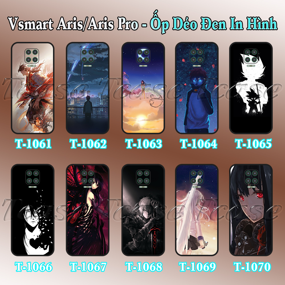 [HCM]Ốp lưng Vsmart Aris/ Aris Pro dẻo đen in hình Anime