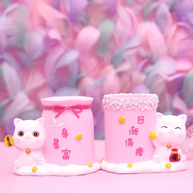 [HCM]Ống Cắm Bút Mèo Lucky
