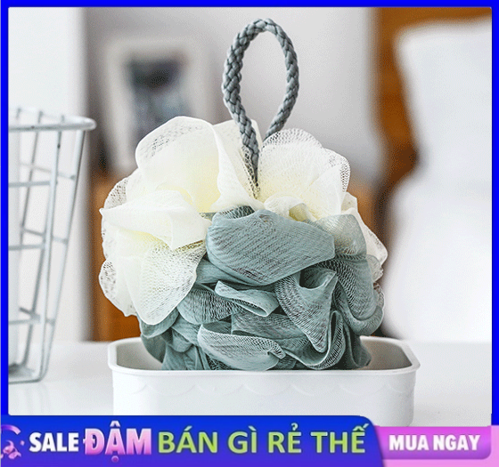 [HCM]Bông tắm cao cấp kiểu tròn quả khế dây dài dày dặn mềm mại đẹp giao màu ngẫu nhiên