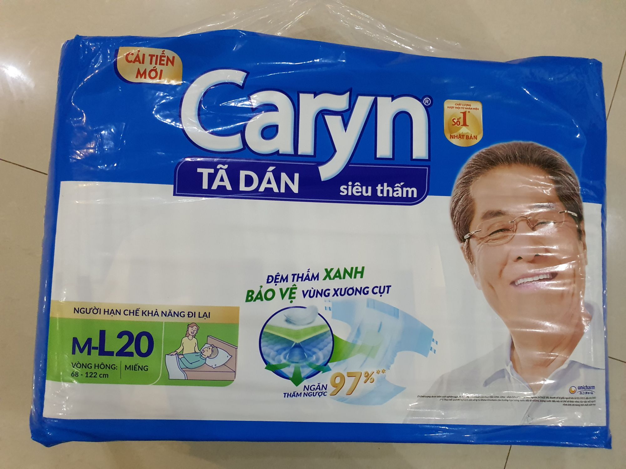 HCMTÃ DÁN NGƯỜI GIÀ CARYN SIZE M20 MIẾNG, SIZE ML20 MIẾNG