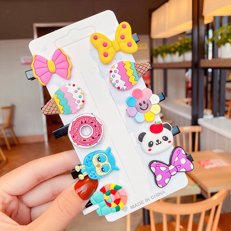 Set 10 Kẹp Tóc Hàn Quốc Cute Cho Bé (SPKT2)