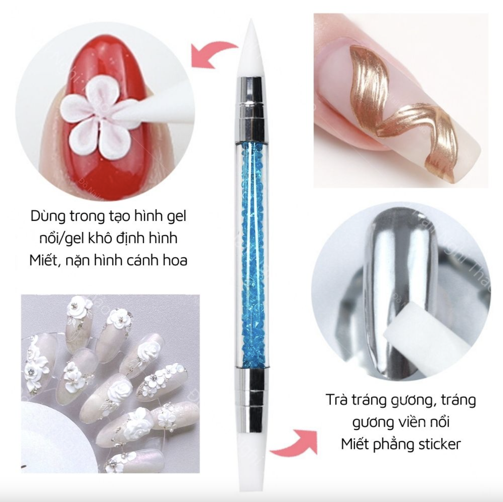 Cọ silicon 2 đầu đa năng (Bộ 5 cây)