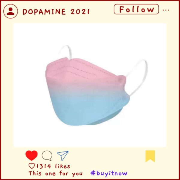 Khẩu trang KF94 cute dễ thương màu loang xanh hồng x Dopamine 2021 nhập khẩu