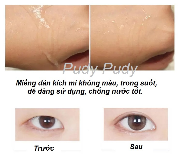 Vỉ 20 miếng dán kích mí trong suốt (có keo dán sẵn)