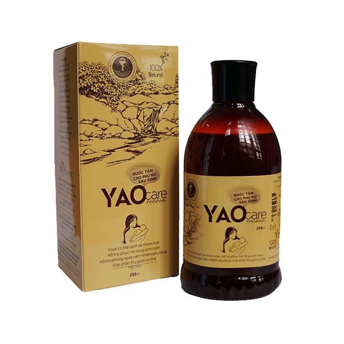 Nước tắm gội xông vùng kín thảo dược YAO CARE MAMA cho mẹ sau sinh hộp vàng