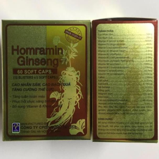 HOMRAMIN GINSENG NHÂM SÂM  TĂNG CƯỜNG THỂ LỰC