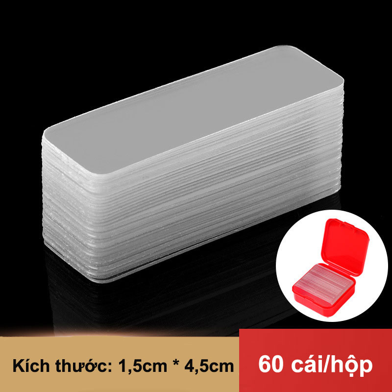 Box of 60 transparent double-sided stickers