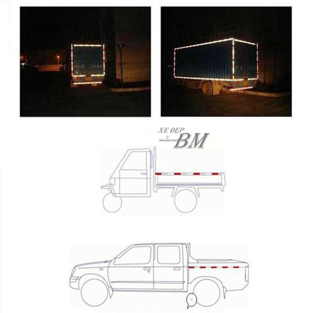 Bộ 10 miếng dán phản quang cảnh báo cho xe tải