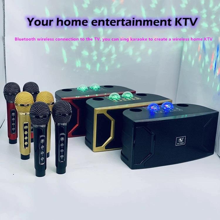 Loa karaoke bluetooth kèm 2 micro hát không dây YS 211 âm thanh hay bass căng pin lâu