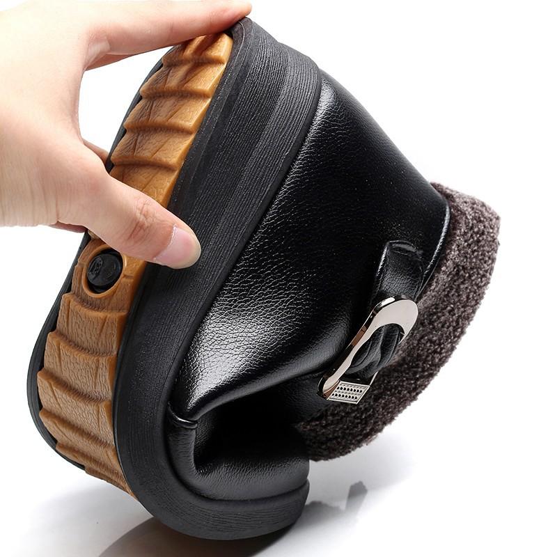 Giày boots cổ phối lông