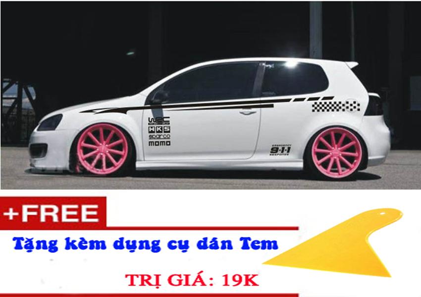 Bộ tem dán sườn xe D-127 ( Đen )