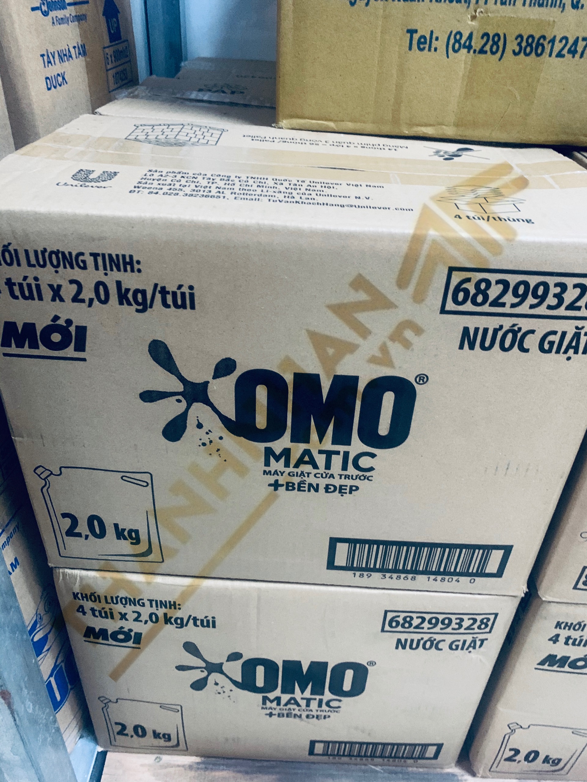 04 Túi Nước Giặt OMO Matic 2kg xanh (Dành cho máy giặt cửa trước)