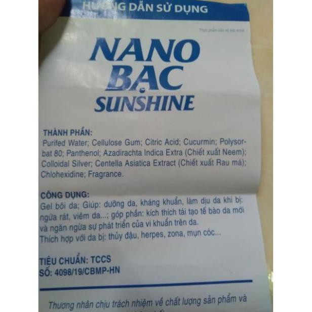Gel Nano bạc sunshine