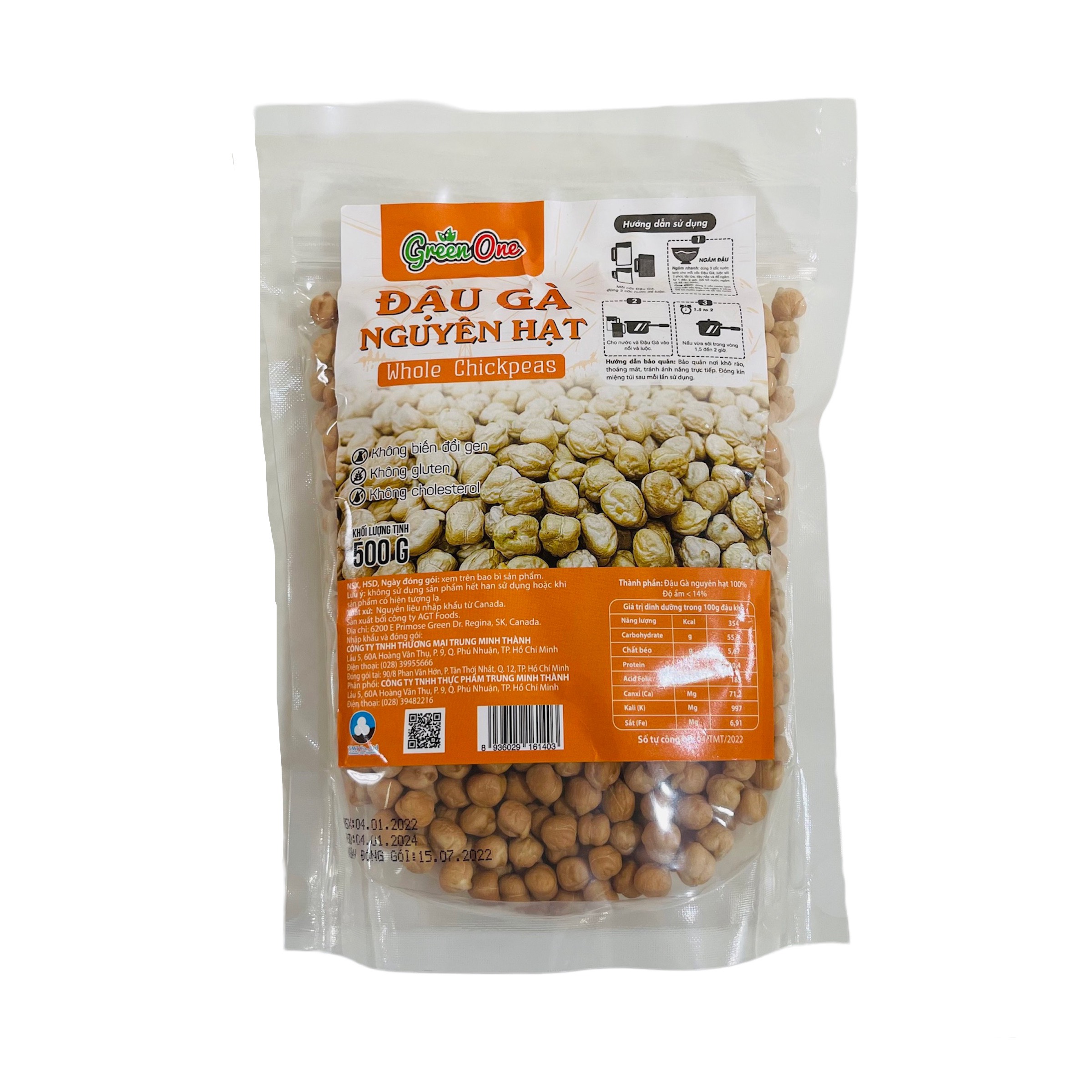 Đậu gà nguyên hạt Green One 500g