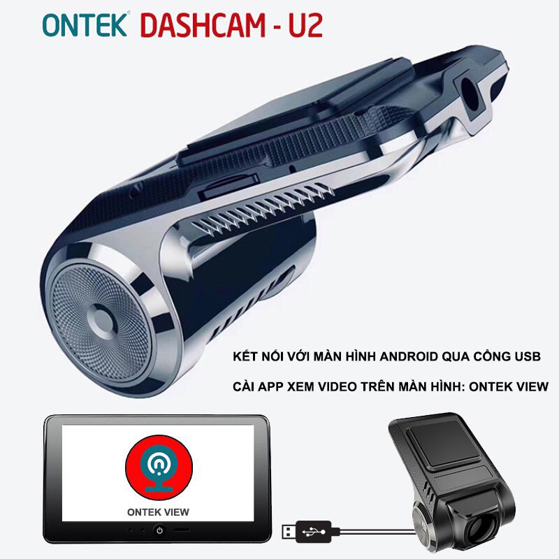 Camera hành trình Ontekco Dashcam U2 cắm màn hình android Full HD 1080P