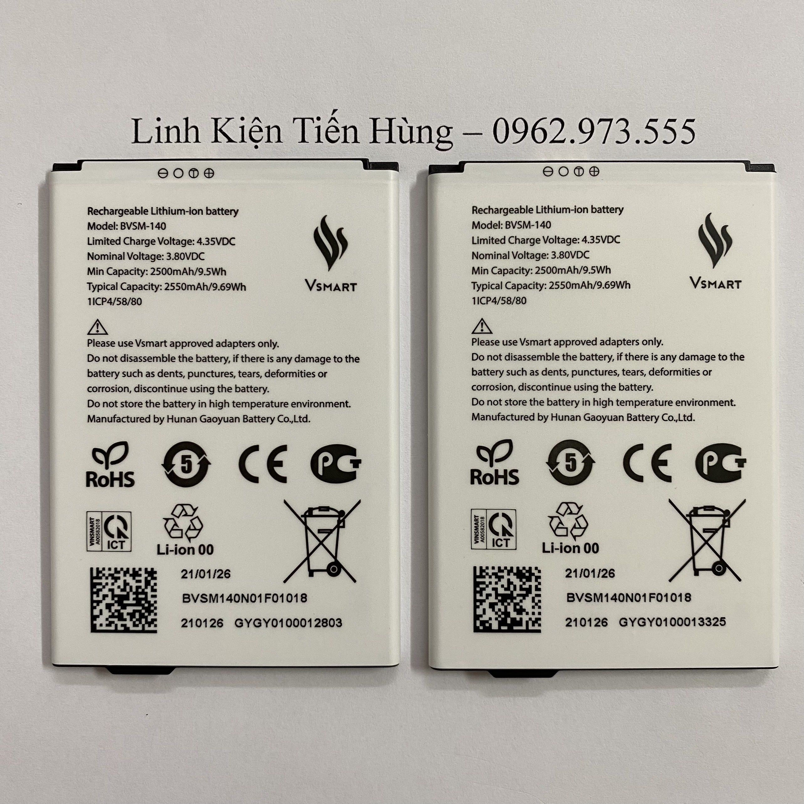 Pin Vsmart Bee Lite BVSM-140 bảo hành đổi mới
