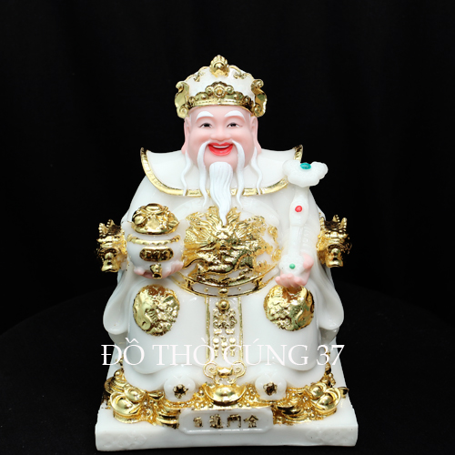 [ CAO 25 CM ] THẦN TÀI THỔ ĐỊA PHÚ QUÝ - MÀU TRẮNG [ COMPOSITE + BỘT ĐÁ  ]