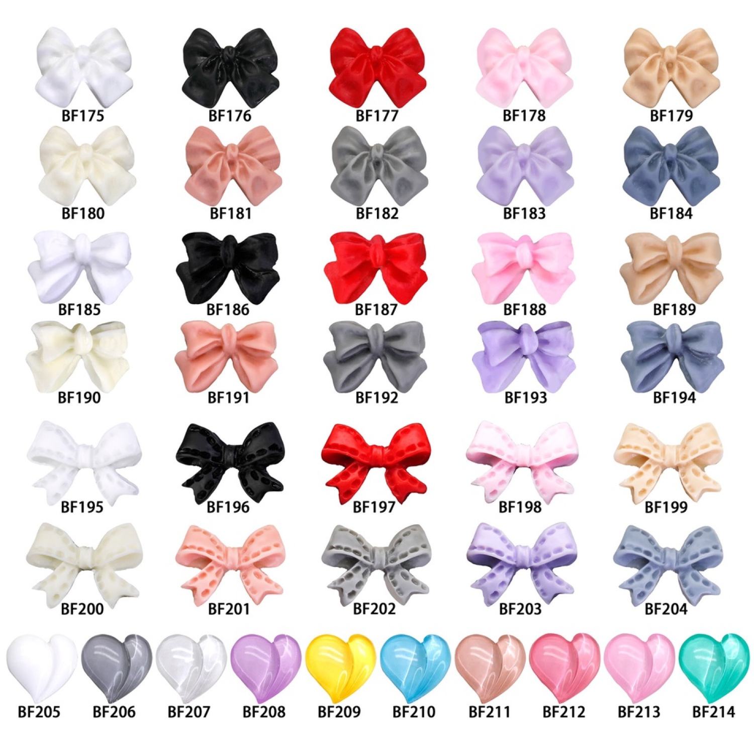 [Lily66]-[500 mẫu Charm 1k] Set 7 Charm Nơ Cánh Bướm trang trí móng tay, nail