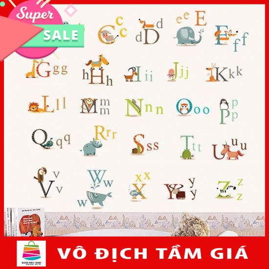 Decal dán tường bảng chữ cái  Sticker Tranh Dán Tường AY877 kiddecals