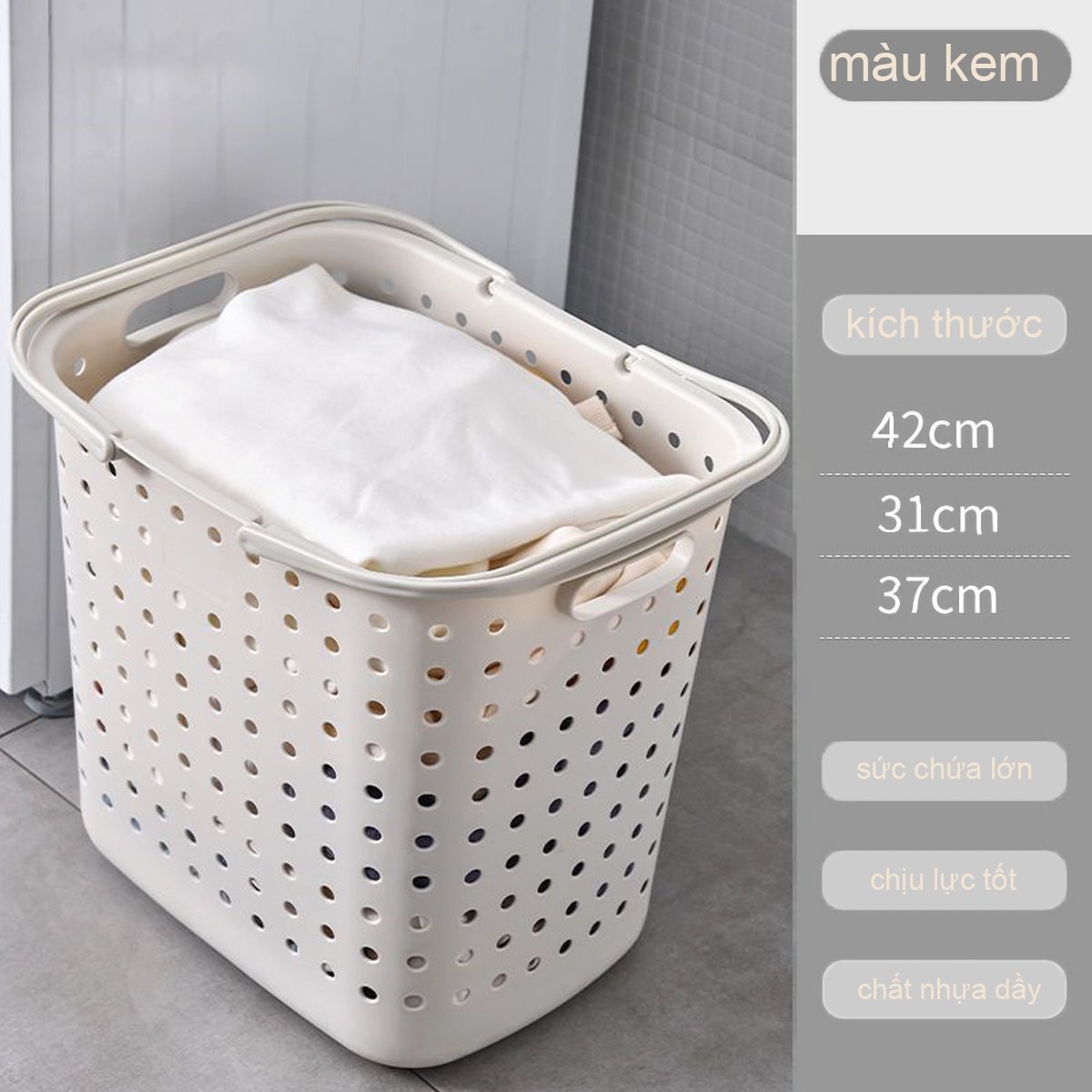 Giỏ đựng quần áo có quai xách