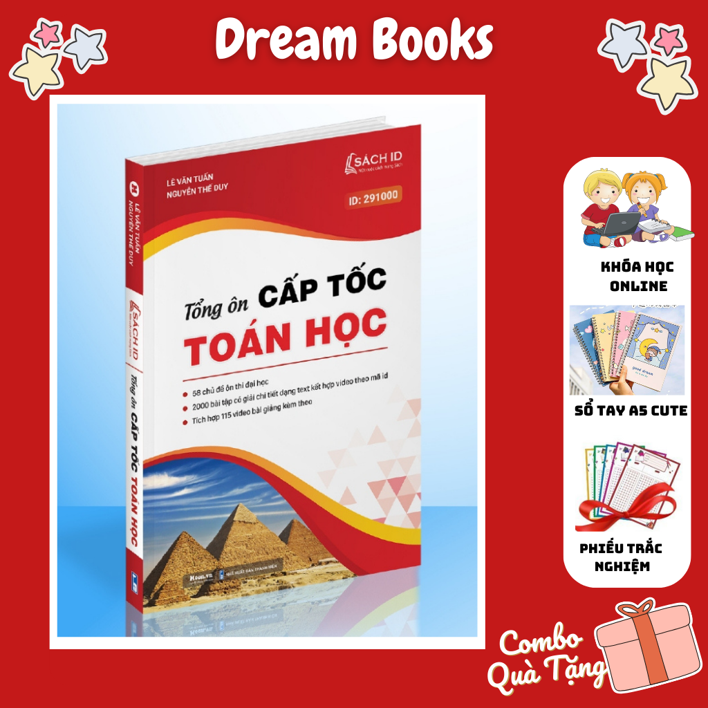 Sách- combo ôn thi thpt quốc gia môn toán 2024: 50 đề minh họa và tổng ôn cấp tốc toán học