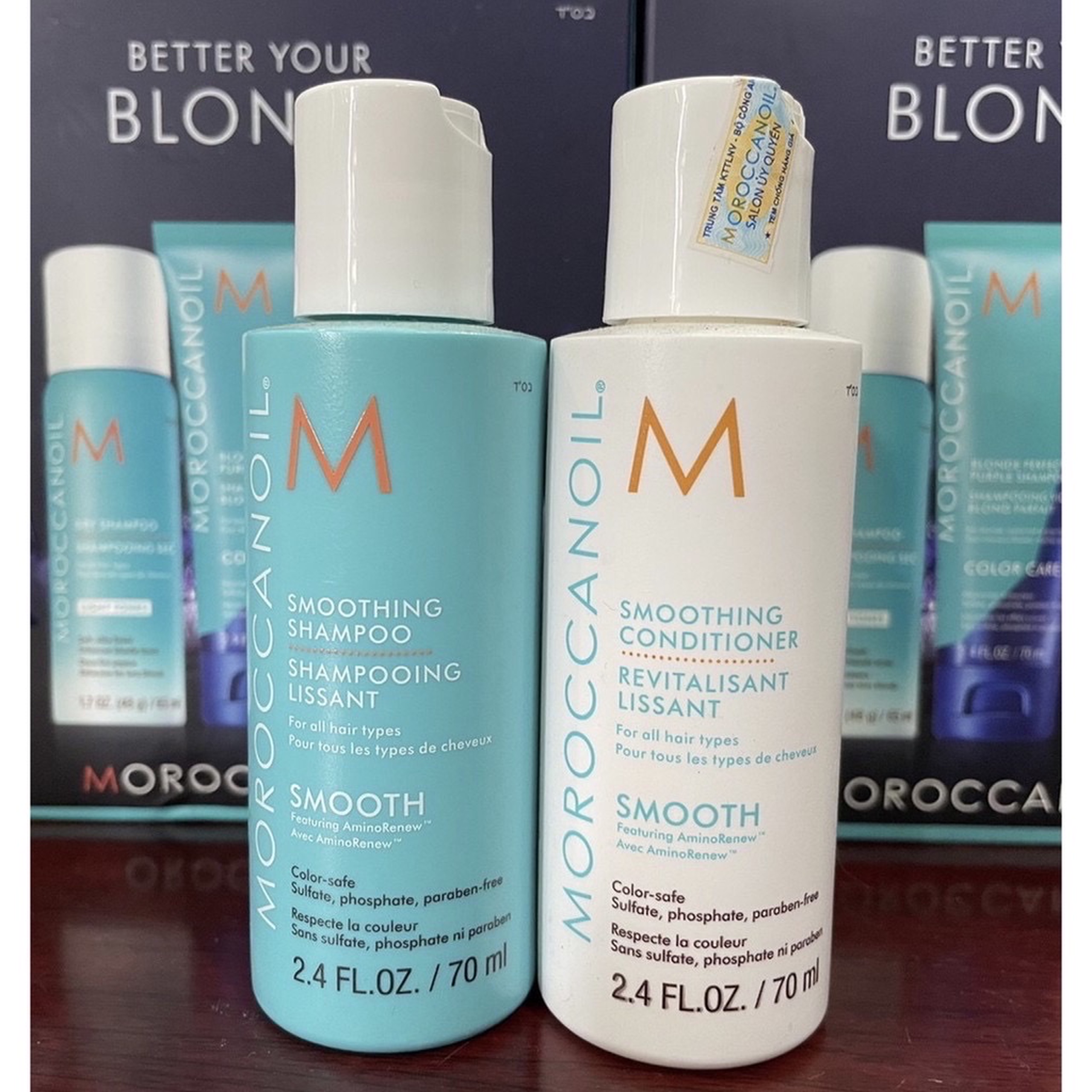 [HCM]Gội xả suôn mượt Moroccanoil Smooth 70mlx2 ( size mini)