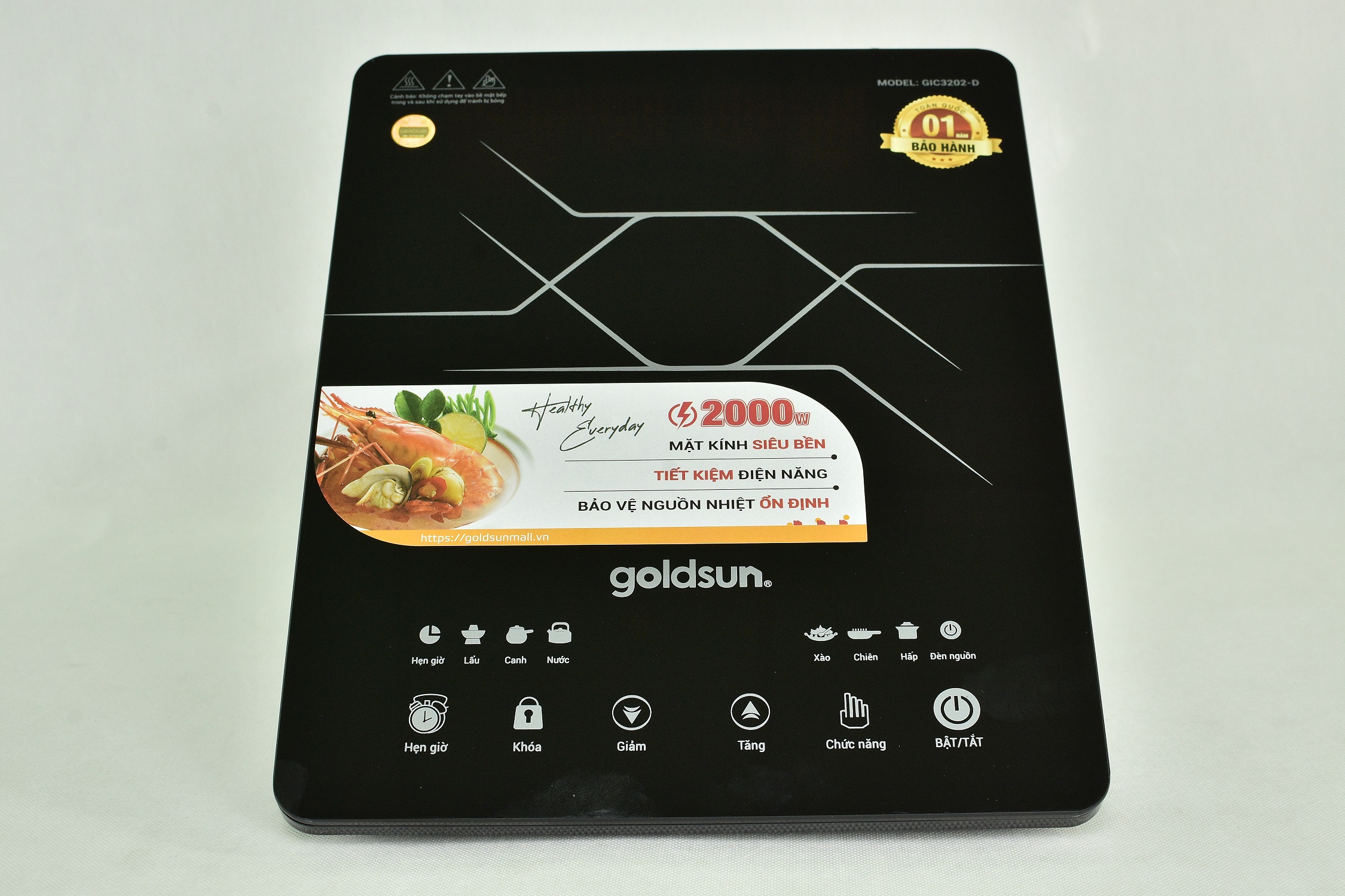 Bếp điện từ đơn Goldsun GIC3202-D (Công suất 2000W- BH 12 tháng)