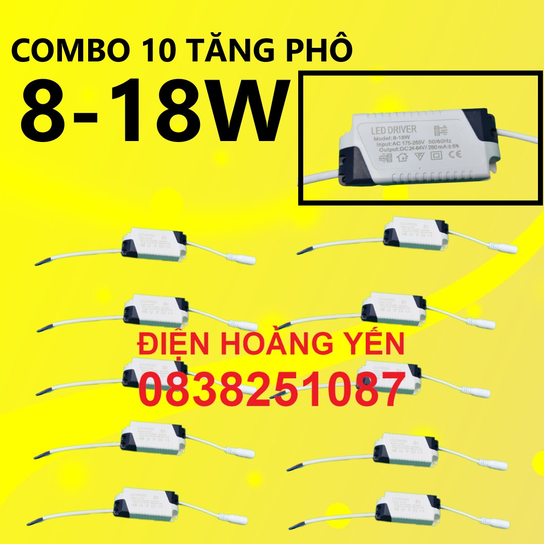 [HCM]10 Tăng phô đèn led âm trần và ốp trần 8w đến 18w [Drivier]