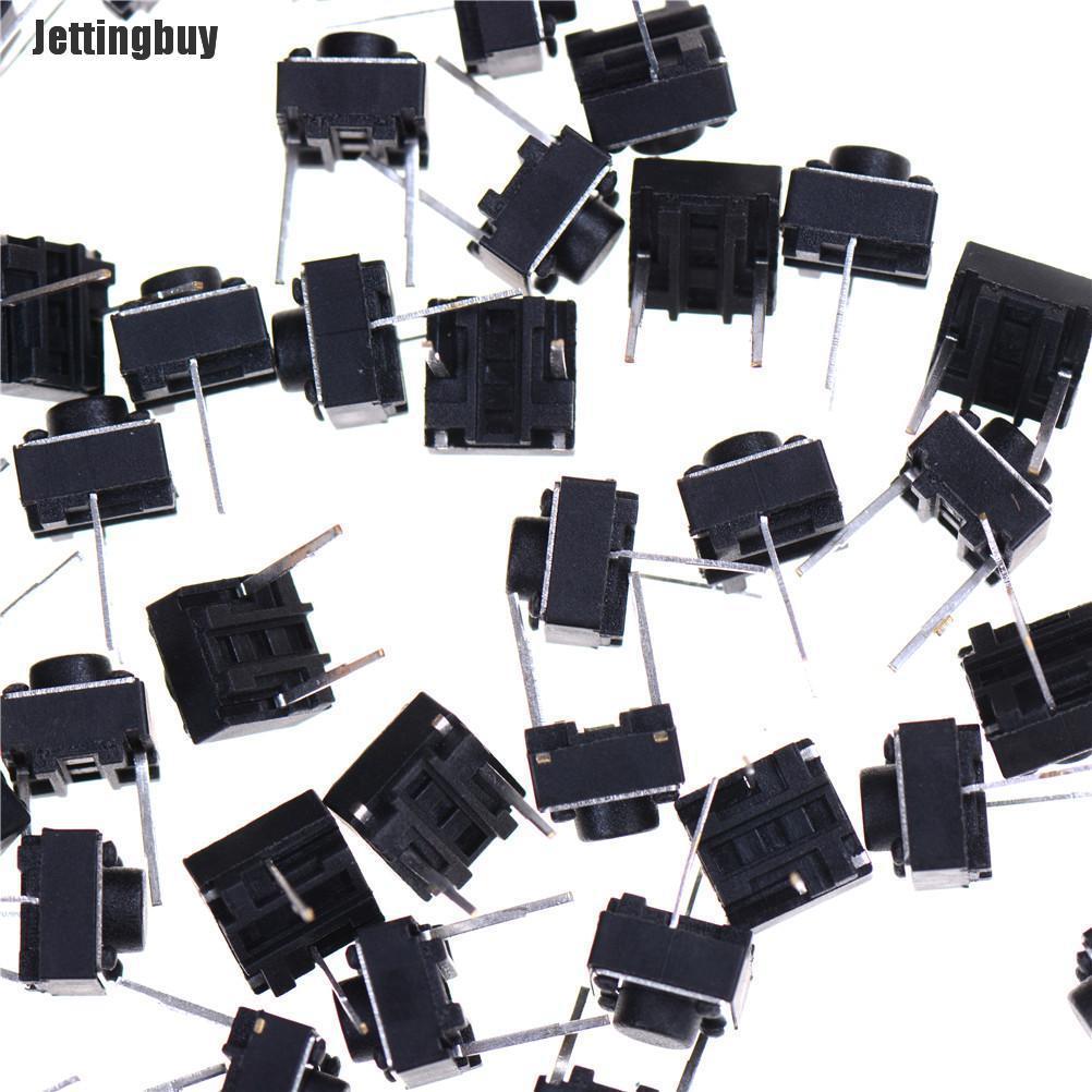 Jettingbuy 100pcs 2pins Tactile Push Button Switch Tact Switch 6X6X5mm Momentary