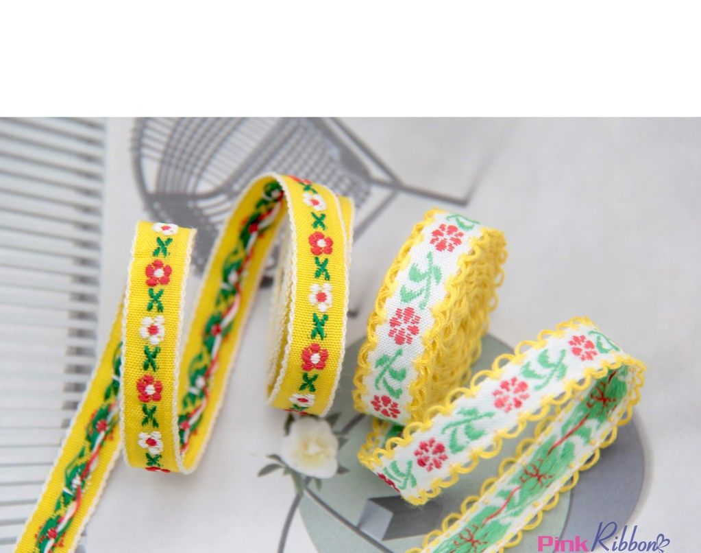 Ruy băng thêu hoa mẫu 1