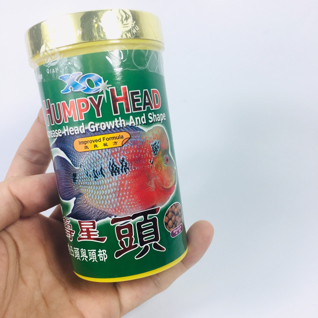 Thức ăn cá la hán xo humpy head hũ xanh nhỏ 120gr - cám cá la hán lên đầu