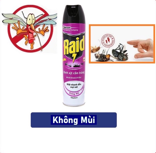 Bình xịt côn trùng diệt muỗi Raid 600ml