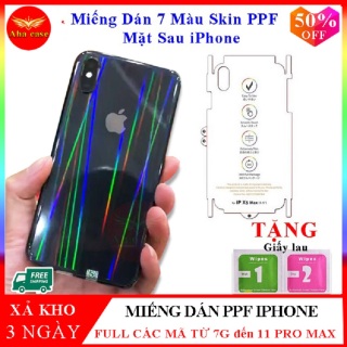 Miếng dán Skin PPF 7 màu mặt sau cho các dòng iphone 7, 7plus, 8, 8plus, X, Xs, Xsmax, 11, 11 pro,11 pro max, tấm dán PPF 7 sắc cầu vòng, miếng dán Chống xước mặt lưng iphone 7 màu đẹp, giá rẻ, Aha Case thumbnail
