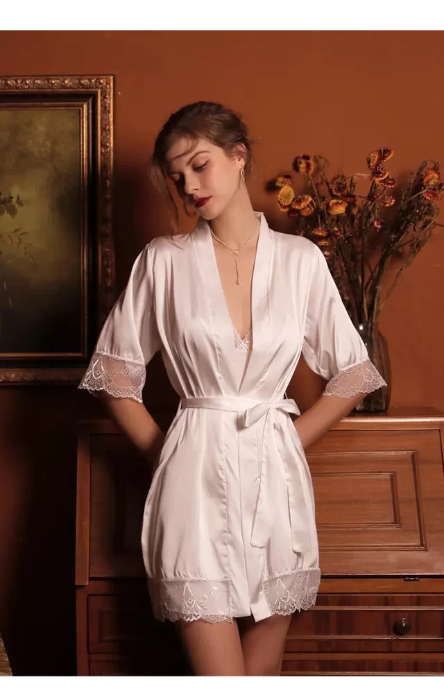 Váy ngủ lụa gợi cảm kiểu áo choàng kimono hàng nhập cao cấp