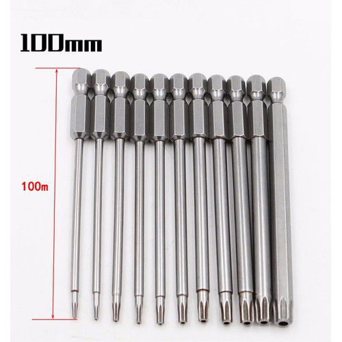 Bộ Mũi Vít Hoa Thị Có Lỗ Dài Từ 50-100-150 Chân Lục Giác Thép s2 Nhiều Kích Thước