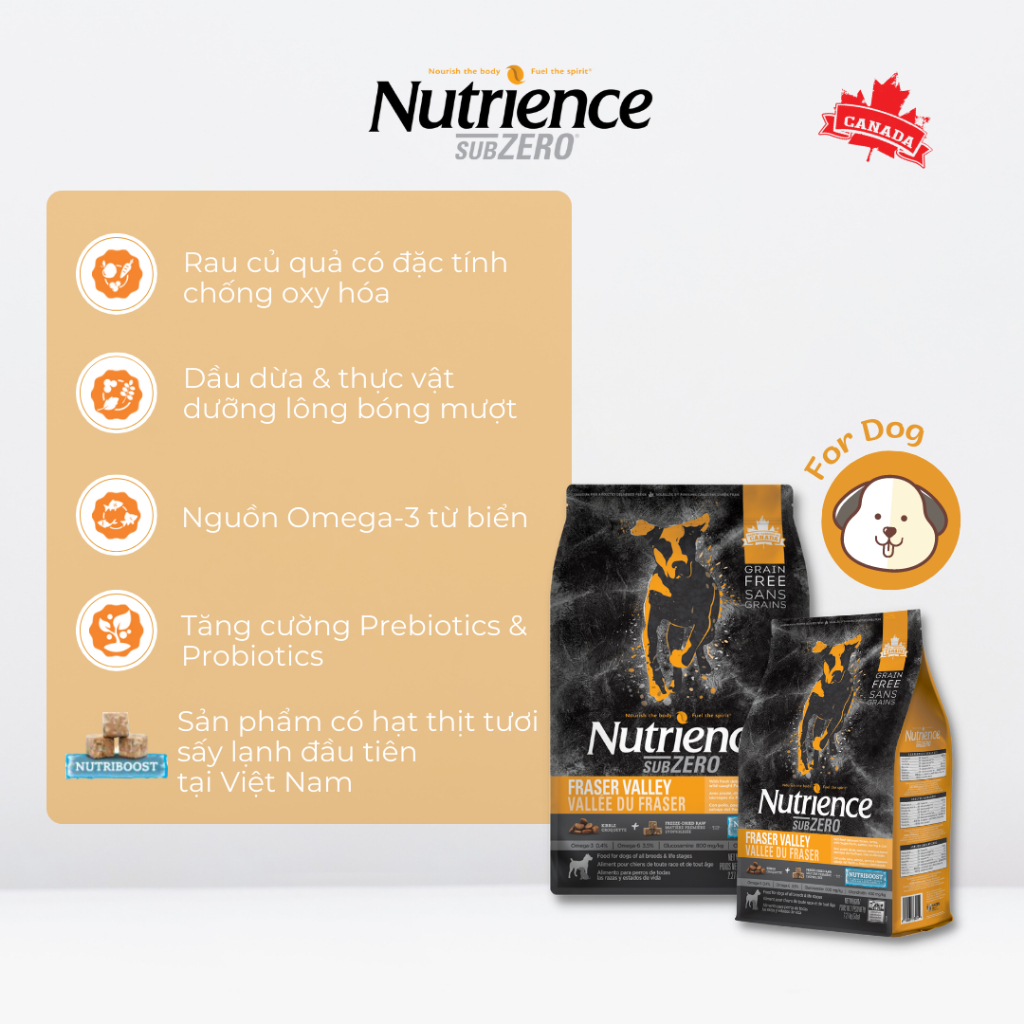 Thức Ăn Hạt Khô Cho Chó Mọi Lứa Tuổi Vị Gà Tây Nutrience Subzero