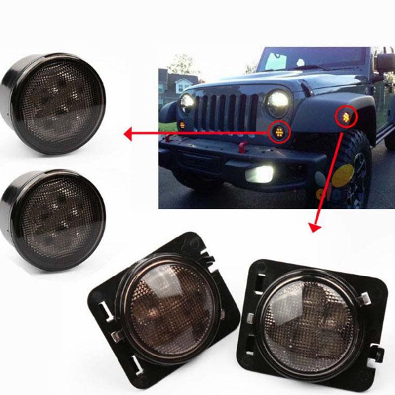 LED Amber Light Front Turn Signal Side Marker Fender Combo for Jeep ...