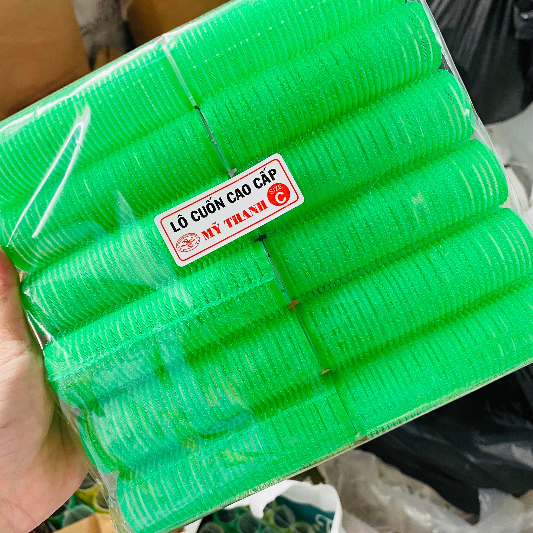 Set 10 lô cuốn tóc Nhựa tự dính dài B,C 10cm mới