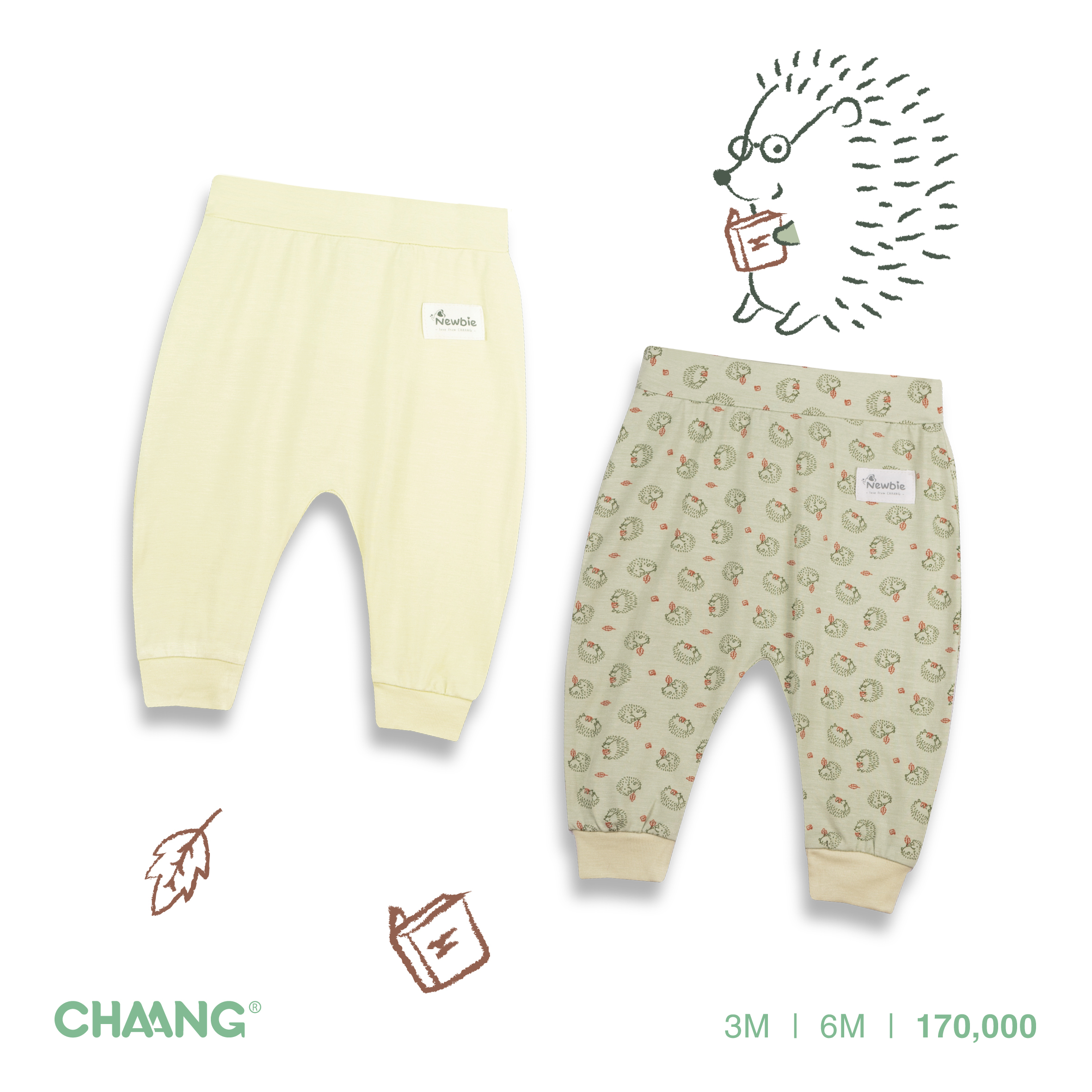 [CHAANG] Set 2 chiếc quần dài cho bé sơ sinh Autumn Park Chaang