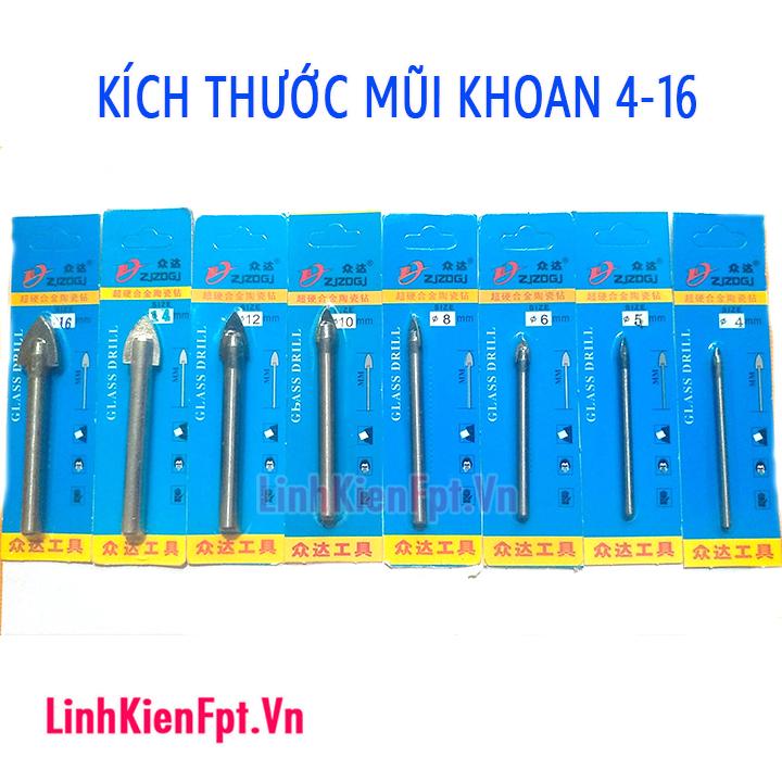 Mũi khoan gạch men , đá hoa 12mm