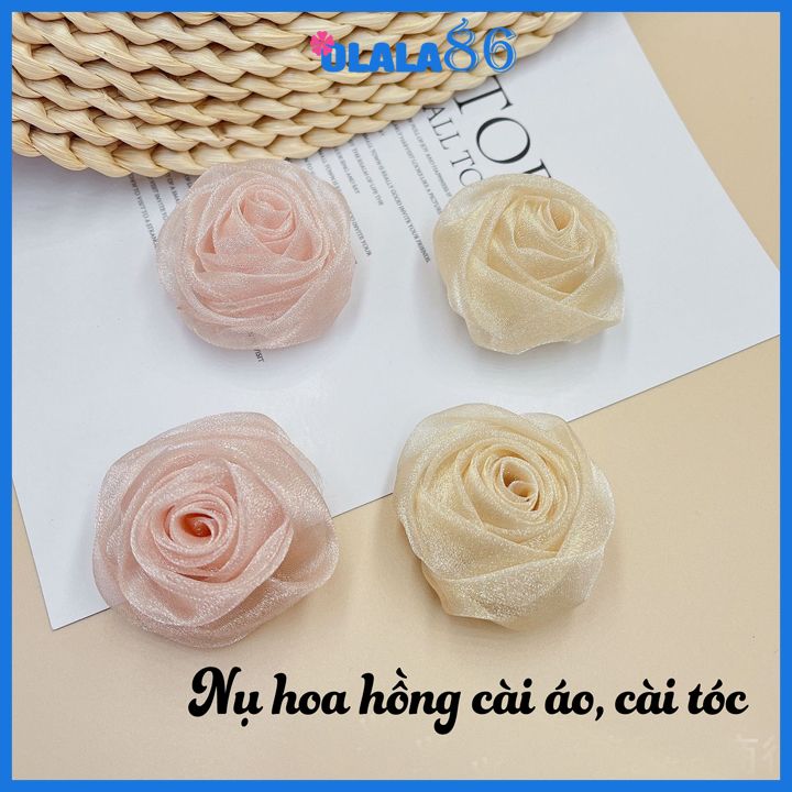 Hoa voan cài áo, đính váy phong cách hàn quốc 5CM - OLala86