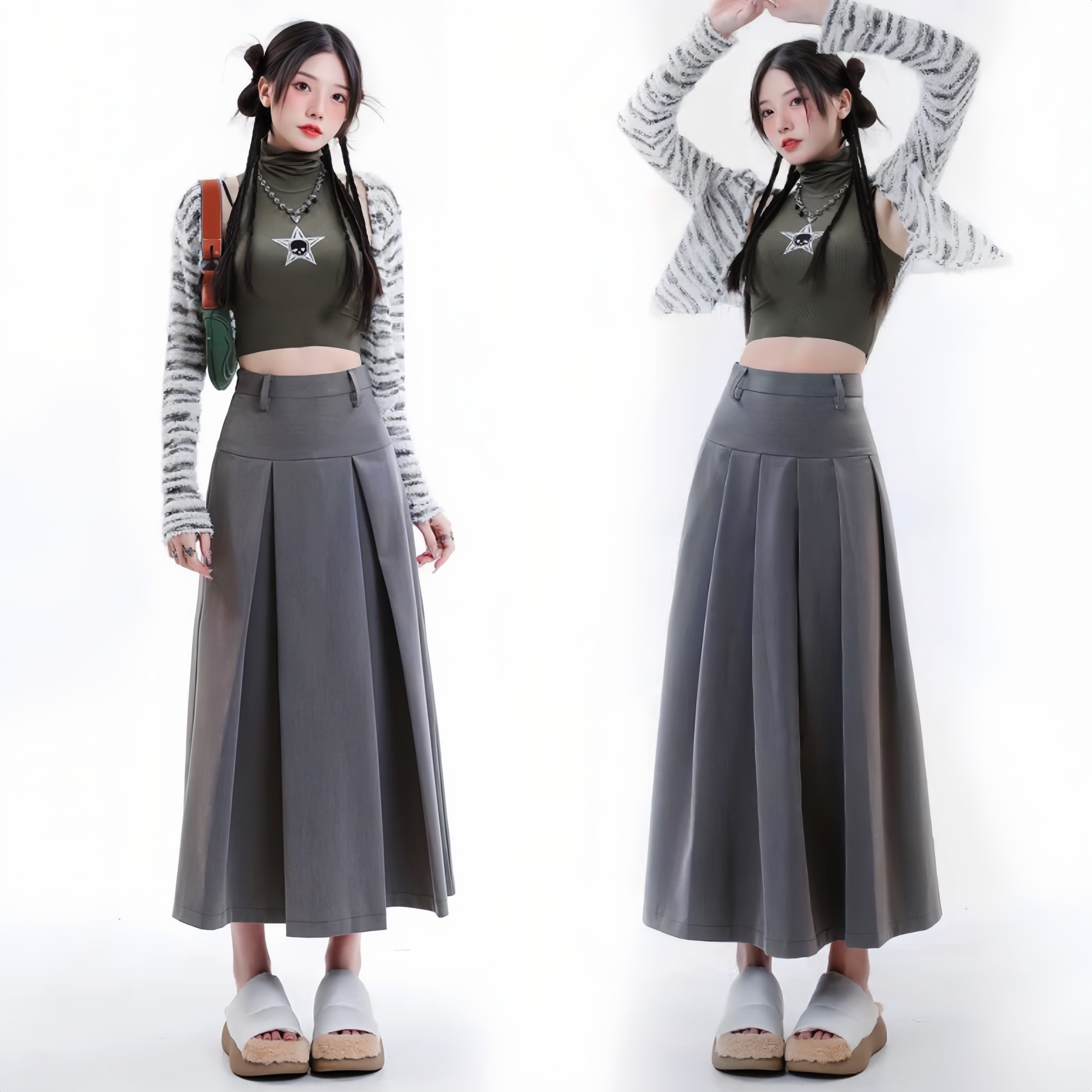 Chân váy y2k 2 mặt mặc được 2 kiểu MRS