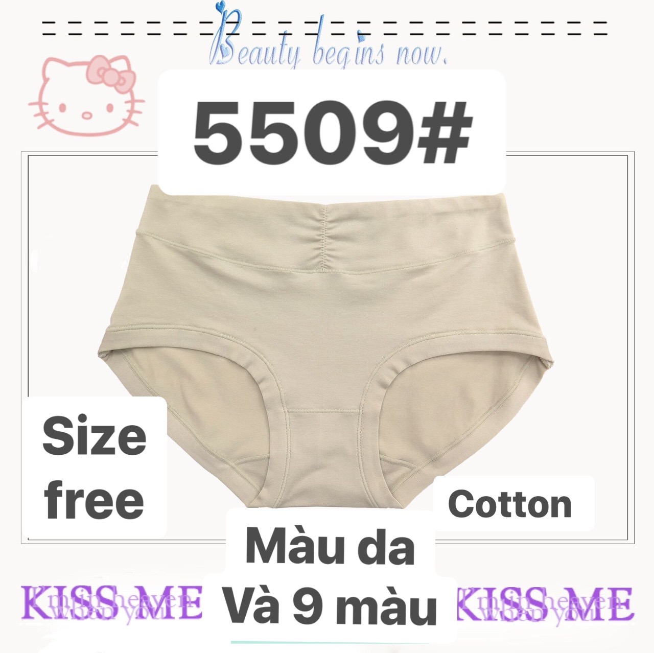Combo 5 Quần Lót Nữ Cotton Lụa Nhún Trước 5509 – Mềm Mịn, Co Giãn, Thoáng Mát