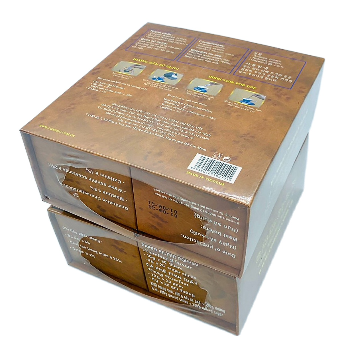 Cà phê phin giấy Con Sóc Đôi Nâu( Combo 2 Hộp)